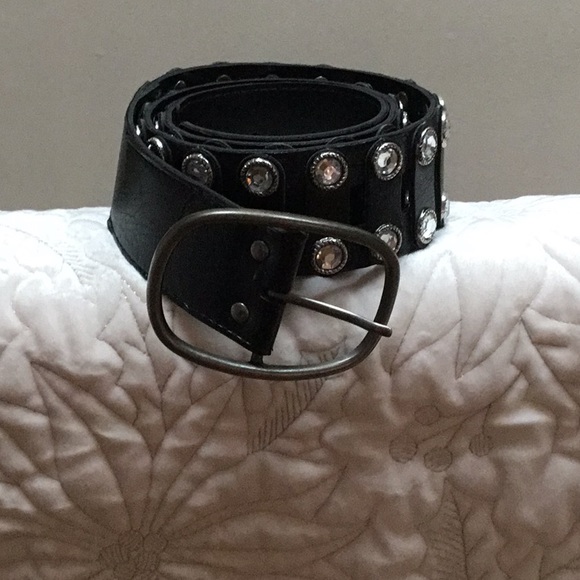 Morgan & Co. Accessories - Morgan Black Rhinestones Stud Belt